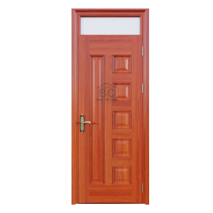 Cửa thép vân gỗ 1 cánh ô kính